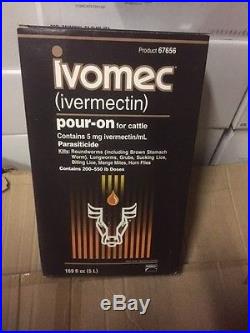 Ivomec Pour On 5L 200 Doses For Cattle Parasiticide 67656 Exp 11/18 (NEW)