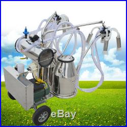 Livestock Portable Milking Machine/2 Cows/2 Bucket/Electric Vacuum Pump Milker