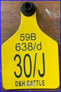 Lot of 100 (one hundred) cattle cow ear tags custom personalized never fade
