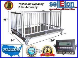 NTEP 84 x 120 x 45 Cattle & Livestock Scale Cage System at 10,000 lbs x 2 lb