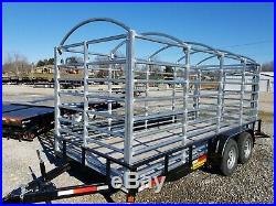 New Heavy Galvanized Deluxe Cattle Racks Hog Sheep Goat Hauling Stockyard 16 FT