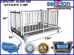 OP-930 84 x 120 x 45 Cattle & Livestock Scale Cage System at 10,000 lb x 2 lb