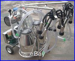 Oil-free Vacuum Pump Milker for Cows + Goats Double Tank