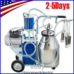 Portable Electric Milking Machine Milker Cows Stainless Steel With 25L Bucket 110V