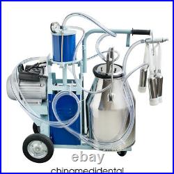 Portable Electric Milking Machine Milker Cows Stainless Steel With 25L Bucket 110V