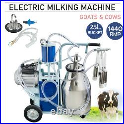 Portable Electric Milking Machine Milker Cows Stainless Steel With 25L Bucket Good