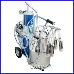 Portable Electric Milking Machine Milker Cows Stainless Steel With 25L Bucket New