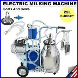 Portable Electric Milking Machine Milker Goats & Cows Stainless Steel 25L Bucket