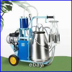 Pro 25L Milker Electric Piston Vacuum Pump Milking Machine For Farm Cows Bucket