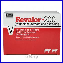 Revalor 200 Cattle Implant 100 Doses Slow Release Weight Gain Steers Heifers