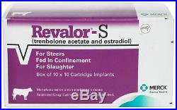 Revalor S Steer Cattle Implant 100 Dose Box Weight Gain No Withdrawl