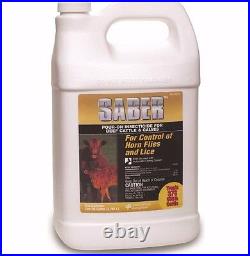 SABER POUR ON Ready to Use Control Flies & Lice on Beef Cattle Calves 1 Gallon