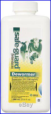 Safe-Guard Dewormer Suspension for Beef Dairy Cattle and Goats Rid Worms 1000ml