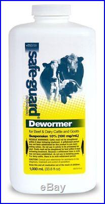 Safe-Guard (Fenbendazole) Dewormer Liquid 1000ml For Goats Beef & Dairy Cattle