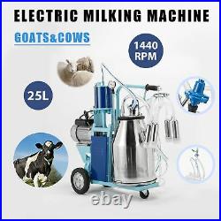 Secondhand 25L Electric Milking Machine For Goats Cows WithBucket 2 Plug 12Cows/h