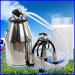 Stainless Milking Machine Portable Dairy Cow Milker Bucket Tank Barrel Cattle
