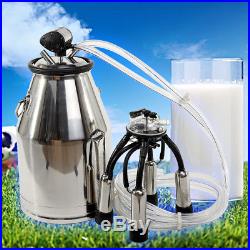 Stainless Milking Machine Portable Dairy Cow Milker Bucket Tank Barrel Cattle CE