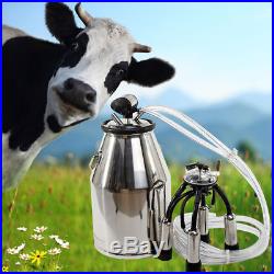 Stainless Milking Machine Portable Dairy Cow Milker Bucket Tank Barrel Cattle US