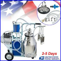 Stainless Steel Electric Milking Machine Milker Farm Goats Cows Bucket 25L +Gift