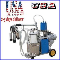 Stainless Steel Electric Milking Machine Milker Farm Goats Cows Bucket 25L+Gift