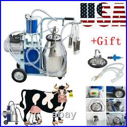 Stainless Steel Electric Milking Machine Milker Farm Goats Cows Bucket 25 Device