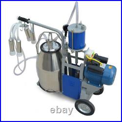 Stainless Steel Piston Milker Electric Milking Machine Cows 110V Farm New