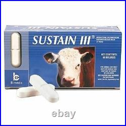 Sustain III Cattle Cow Bolus 50 Count Long Acting Sulfa Pneumonia Scours Ecoli