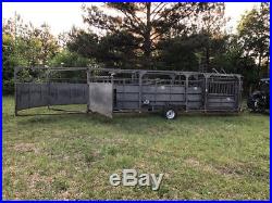 Titan West Portable Squeeze Chute Tub Dual Alley Way Trailer cattle stock panels