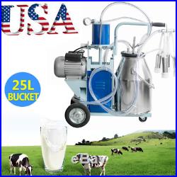 USA COW Milker Electric Piston Vacuum Pump Milking Machine For Cows Portable 25L