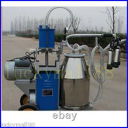 USA Electric Milking Machine For farm Cows Goat Bucket 2Plug 25L Stainless Steel