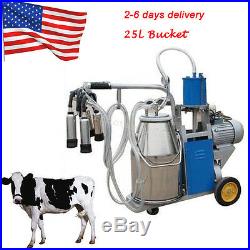 USA Electric Milking Machine Milker Cows Bucket 25L Stainless Steel Bucket Farm