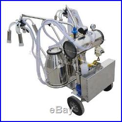 USA SHIP Milker Electric Vacuum Pump Milking Machine For Cows Farm + 2 Buckets