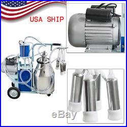 USA STOCKElectric Milking Machine Milker For farm Cows Cattle 25L Bucket 110V