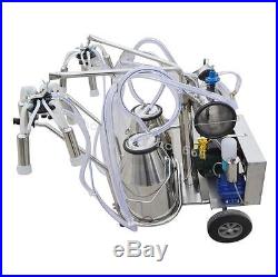 USA StockDouble Tank Electric Milking Machine Vacuum Pump Milker Cow Cattle