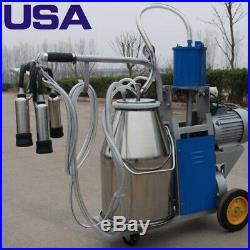 USPSElectric Milking Machine For Farm Cows + Bucket Adjustable Vacuum Pump