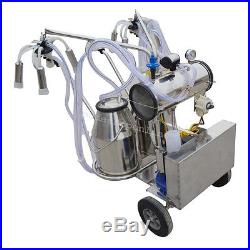 US-Double Tank Milker Electric Milking Machine Vacuum Pump For Dairy Cow Cattle