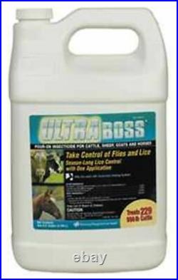 Ultra Boss Insecticide Pour-On Cattle Horse Goats Lice Horse Flies 1 Gallon