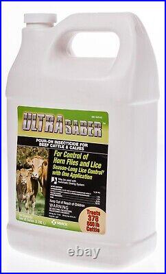 Ultra Saber Insecticide Pour-On Beef Cattle Calves Gallon Horn Flies Lice