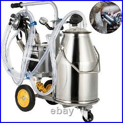 Vevor Electric Milking Machine Milker Machine 25L, Cow Milking Machine 5-8Cows/H